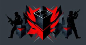 Abstract representation of a law enforcement crackdown with dark tones and sharp lines symbolizing authority and safety.