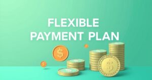 A conceptual illustration of a flexible payment method for health insurance with vibrant colors.