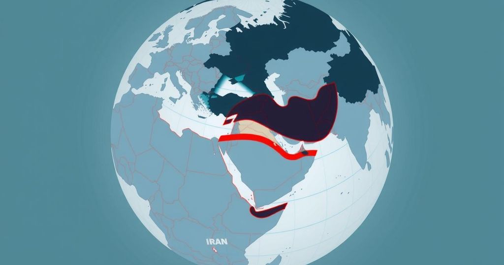 Illustration of a globe with North Korea and Iran highlighted, showing tensions in geopolitical conflicts.