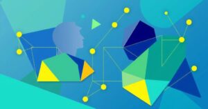 An abstract illustration representing communication and diplomacy with vibrant colors and geometric shapes.