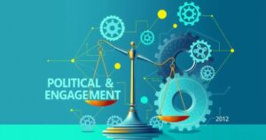 A digital representation of political engagement, focusing on reform and transparency in politics, with a modern design.