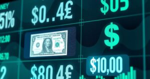 Currency exchange display with US dollar rate against Jamaica dollar, financial market scene.