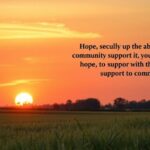 A serene landscape with a sunset, symbolizing hope and community support for a woman in need.