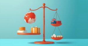 A visual representation of international trade negotiations with tariffs being discussed, highlighting market fluctuations.