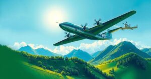 A plane flying over a landscape symbolizes hope and freedom, representing a prisoner exchange between countries.